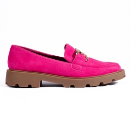 Ruskindsbrogues med kæde Shelovet fuchsia lyserød