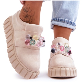 PS1 Moderigtige slip-on sportssko med beige dekoration