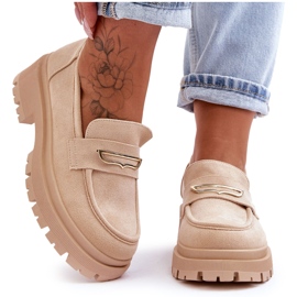 PS1 Slip-On Loafers i ruskind til kvinder Beige Pure Love