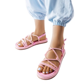 Pink flettede sandaler fra Burwell lyserød