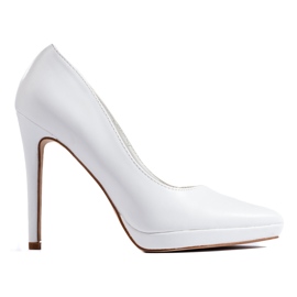 Hvide elegante højhælede pumps fra Shelovet