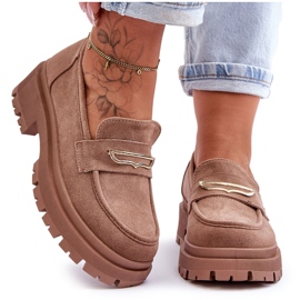 PS1 Slip-on Loafers i ruskind til kvinder Mørk Beige Pure Love