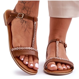 Kvinder brune Penna Cubic Zirconia sandaler