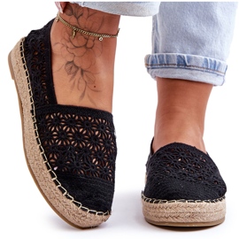 PG1 Kvinders Openwork Espadrilles Black One Lover sort