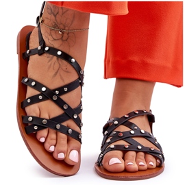 Damesandaler med ornamenter Sort Alemona