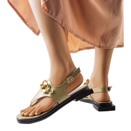 Grønne flip-flop sandaler med kæde fra Mali