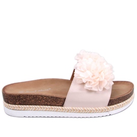 Sydbeige blomstertøfler