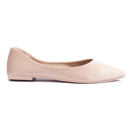Shelovet ballerinaer i beige ruskind til kvinder
