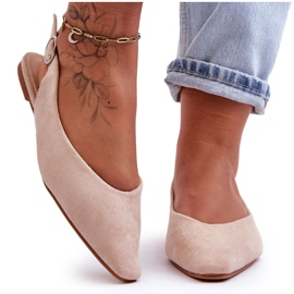 PS1 Kenra ballerinaer i beige ruskind til kvinder