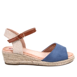 Eakes Blue wedge espadrillesandaler blå