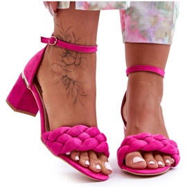 Fuchsia Essenza Suede flettede sandaler lyserød