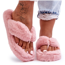 Dame pels hjemmesko Pink Elma hjemmesko lyserød