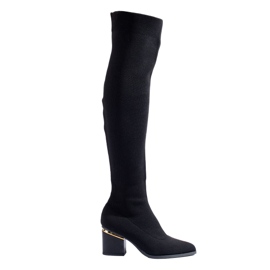 Sorte dametekstil Shelovet Thigh Highs