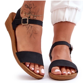 Klassiske Low Wedge Sandaler Sort Arya