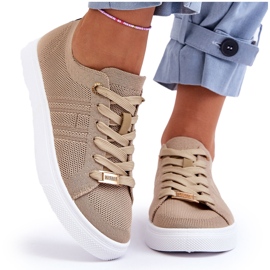 PE1 Sneakers med snøre til kvinder Beige Etna