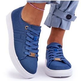 PE1 Sneakers med snøre til kvinder Blå Etna