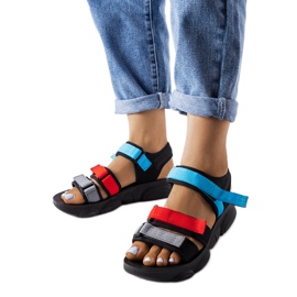 Mireio sorte sportssandaler med velcro