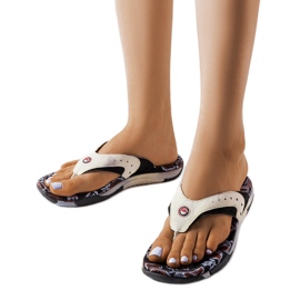 Suoma sorte tekstil flip-flops med blomster