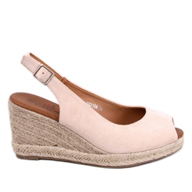 Nevil Beige espadriller med åben tå