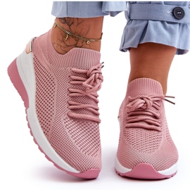 PG1 Stof Slip-On Sportssko Pink Visconti Wedge lyserød