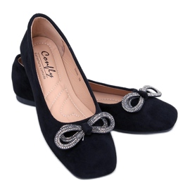 Serna Nero balletflats med sløjfe ruskind sort