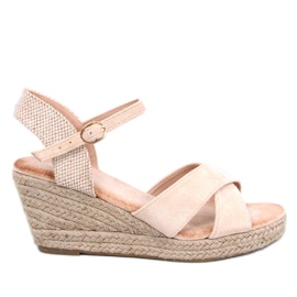 Willa Beige espadrillesandaler med kile