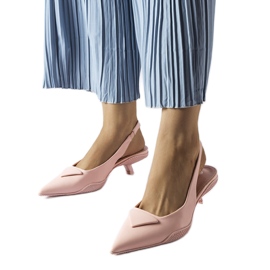 Pink lavhælede sandaler fra Labonté hvid