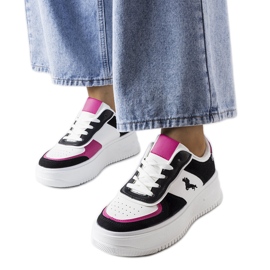 Sorte og lyserøde platformssneakers fra Gidle