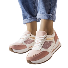 Pink sneakers med mønstret indlæg fra Genovesee lyserød