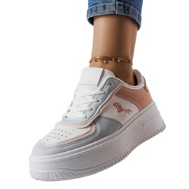 Pink og blå platform sneakers fra Gidle hvid