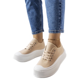 Beige platform sneakers fra Castanthei