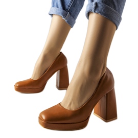 Brune højhælede pumps fra Mailly