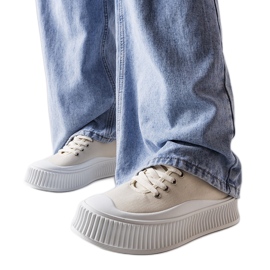 Beige chunky sål sneakers fra Wallace