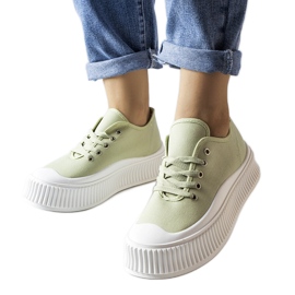 Grønne sneakers med tykke såler fra Wallace