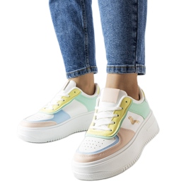Farverige sneakers på Gidle platformen hvid