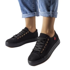 Sorte tekstilsneakers fra Descoteaux