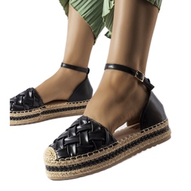 Sorte platform espadriller fra Gour