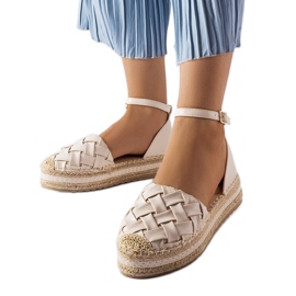 Beige platform espadriller fra Gour