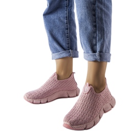 Lyserøde sports slip-on sneakers fra Obenor