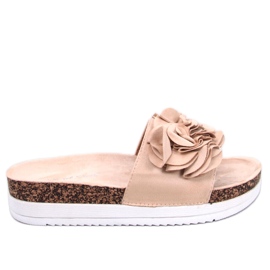 Rizzo Beige Flower Hjemmesko