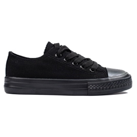 SHELOVET Sorte Vico klassiske børnesneakers