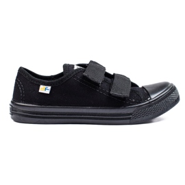 SHELOVET Sorte børnesneakers med 3F velcro