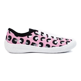 SHELOVET Slip-on sneakers til børn i lyserødt 3F leopardmønster