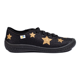 SHELOVET Sorte slip-on sneakers til børn med 3F stjerner