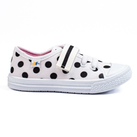 SHELOVET Hvide sneakers til piger med prikker 3F