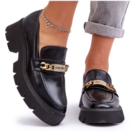 PS1 Klassiske loafers på en tyk platform, sort fang mig!