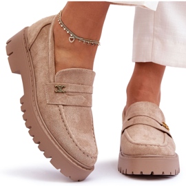 PS1 Ruskindsmokkasiner med beige Esperta-dekoration