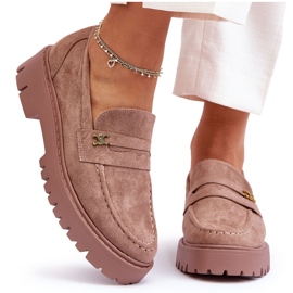 PS1 Ruskindsloafers med brun Esperta-udsmykning