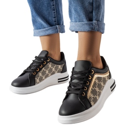 Inna Sorte sneakers med guldindlæg fra Agostina