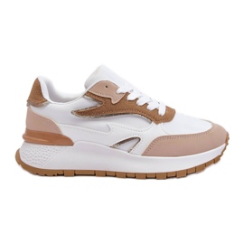 PG1 Kvinders platform sportssko hvid og beige Henley